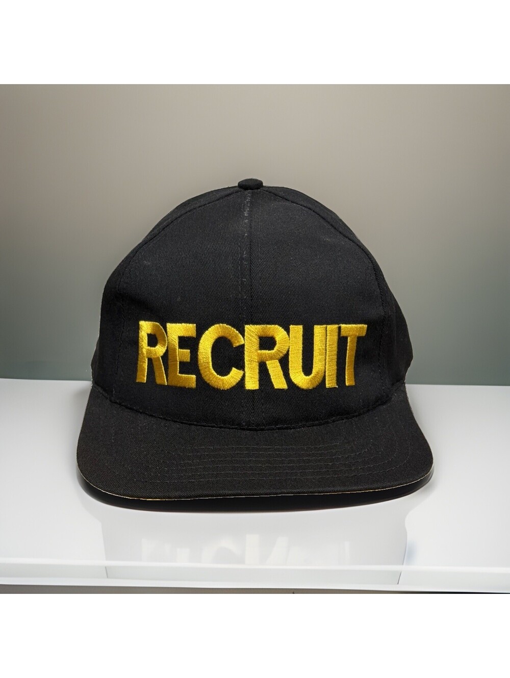 Vintage “Recruit” Trainee New Hire Enlist Rookie Black Baseball Cap USA Made
